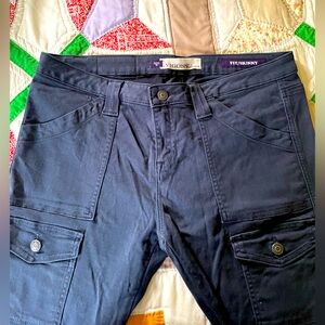 Vigoss womens cargo skinny pants, sz 13/14 slate blue heavy cotton